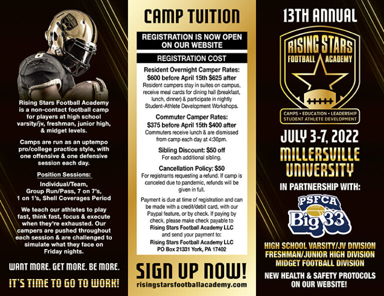 The 13th Annual Rising Stars Football Camp at Millersville University